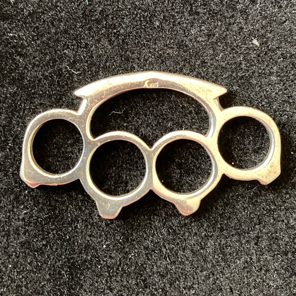 Vintage Y2K | Sterling Silver Brass Knuckle Pendant |